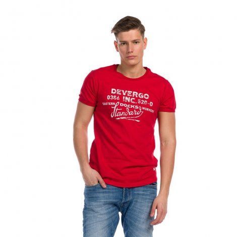 Ανδρική Μπλούζα - Devergo Jersey T-Shirt Κόκκινο - 1D914064SS0105-39