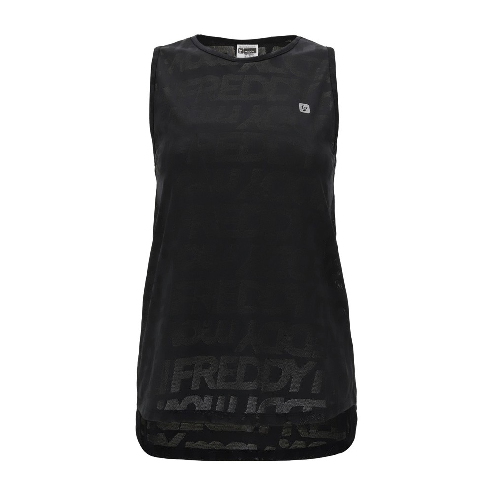 Freddy Comfort-fit mesh athletic tank top with an all-over Freddy print - S1WFTK3-N