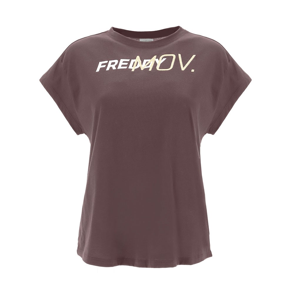 Freddy comfort-fit t-shirt with ultrashort sleeves and a gold glitter print - F1WFTT2-K86