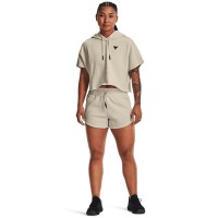 Under Armour Womens Project Rock Fleece Shorts Μπεζ - 1371371-279