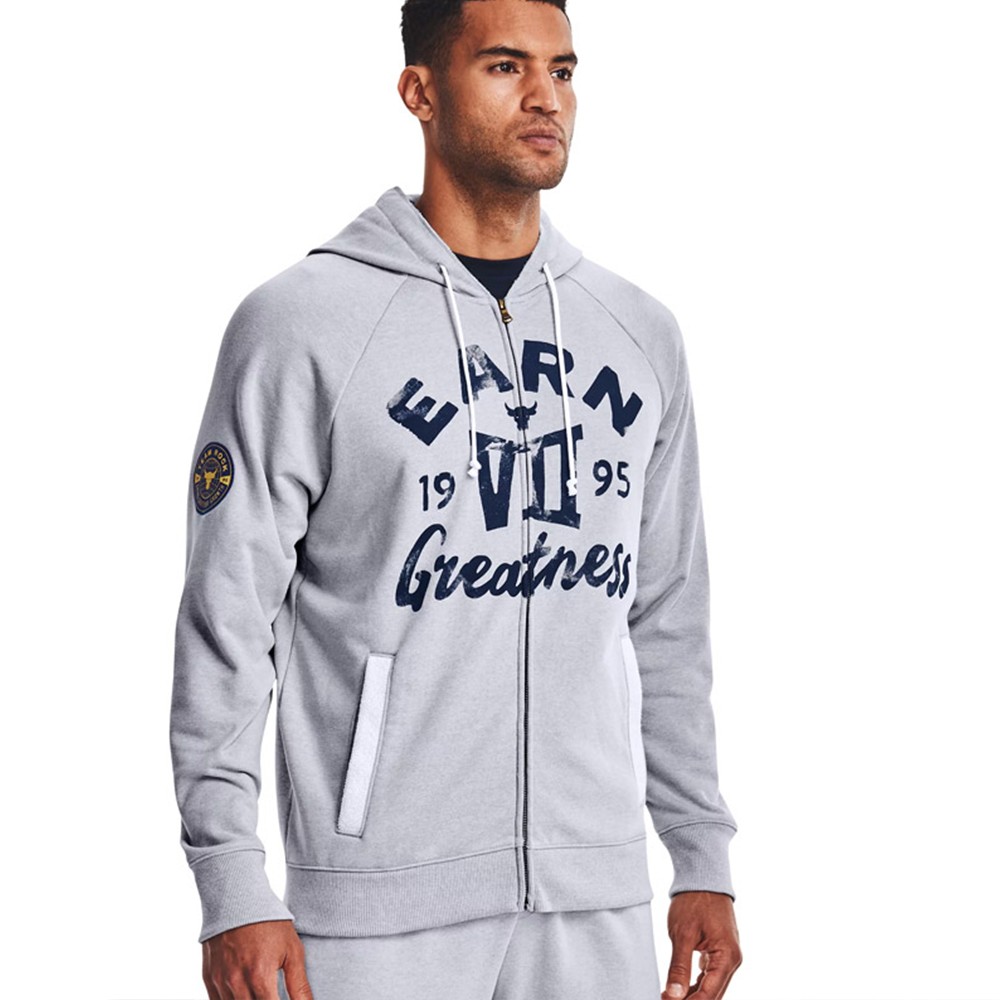 Under Armour Mens Project Rock Heavyweight Terry Full-Zip - 1370456-011