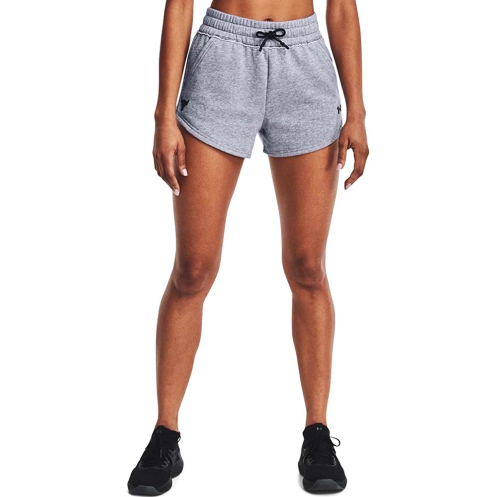 Under Armour Womens Project Rock Fleece Shorts Γκρι - 1371371-035