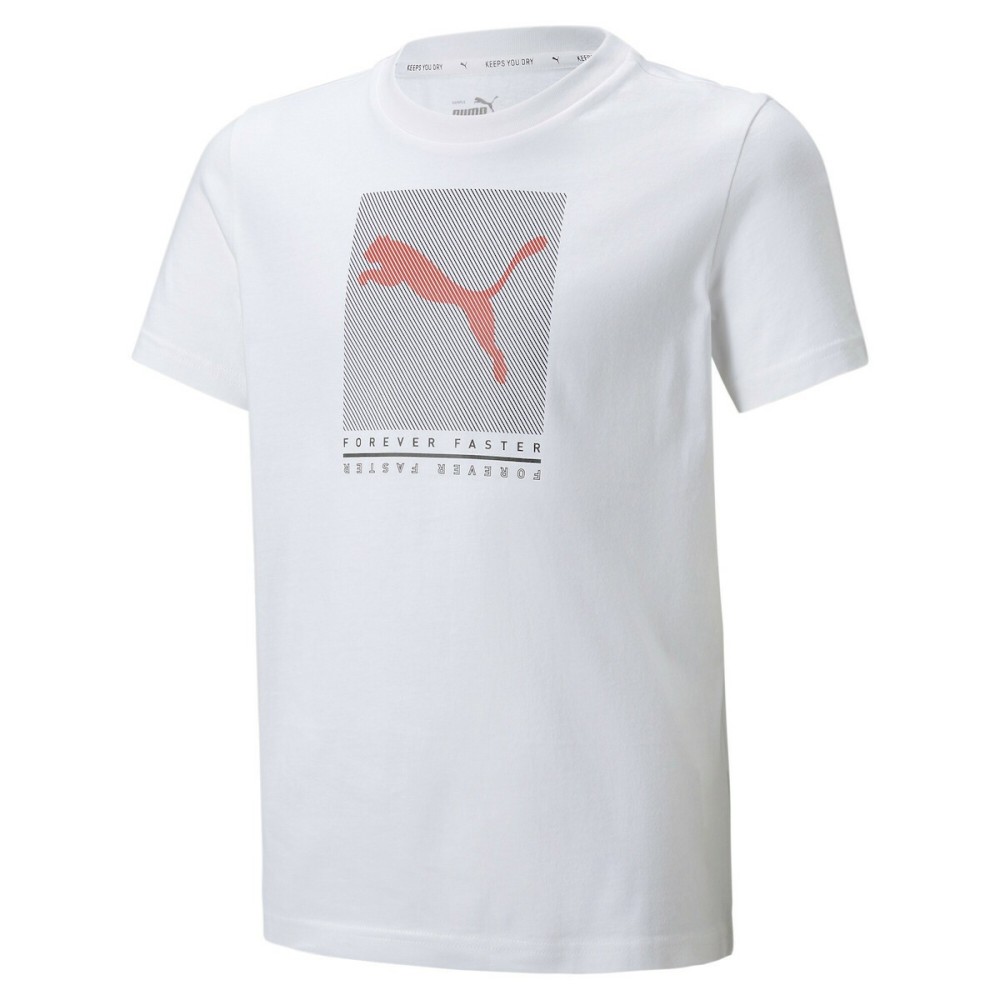 Puma Active Sports Graphic T-shirt για Αγόρι Λευκό - 846993-02
