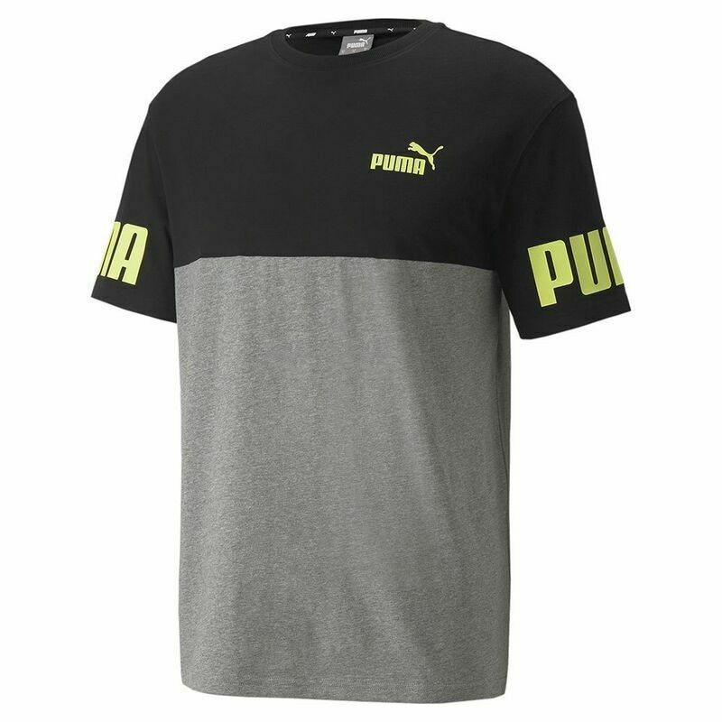 Puma Power Colourblocked Mens Tee Ανδρικό T-shirt Γκρι - 847389-03