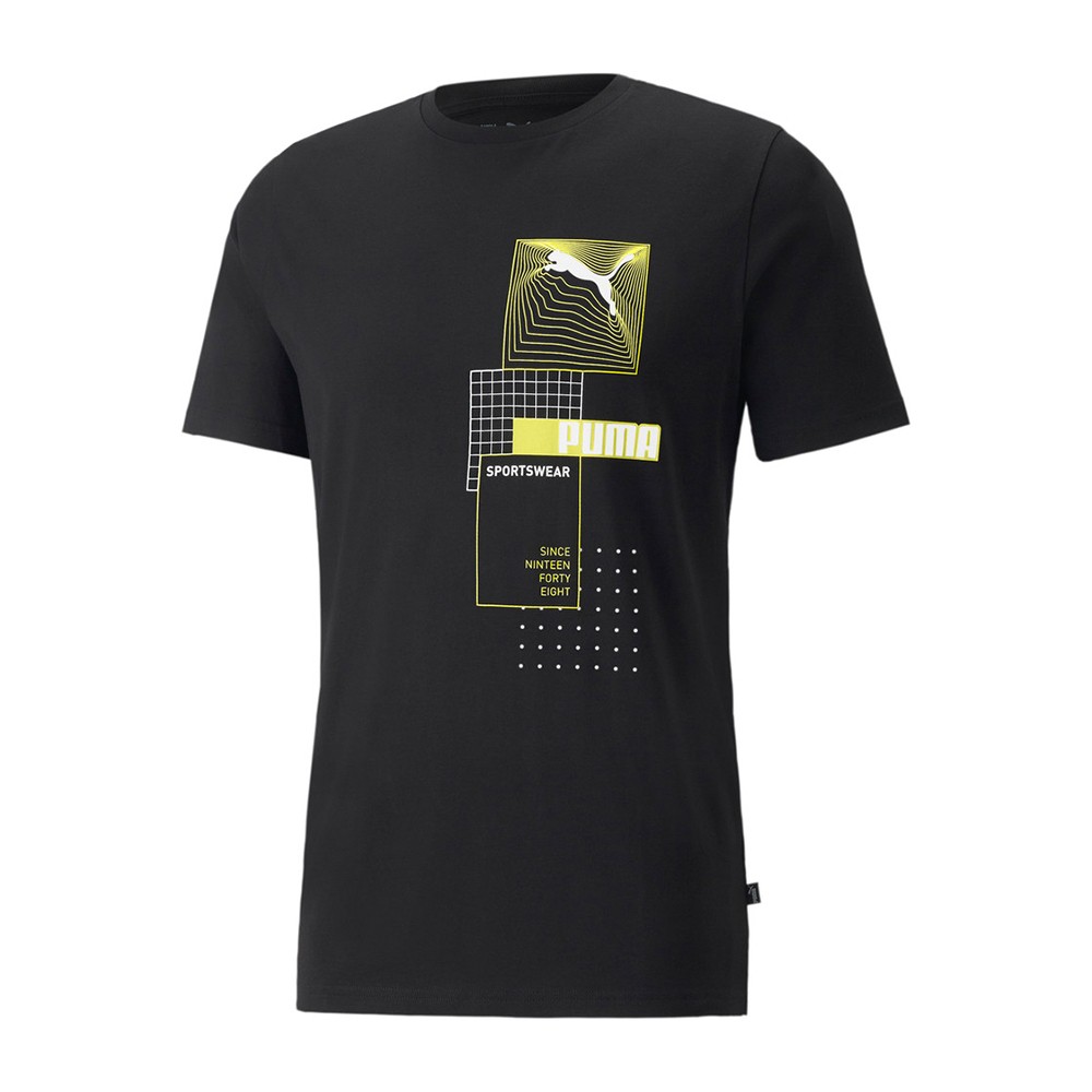 Puma Reflective Graphic Tee Μαύρο - 848572-01