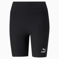PUMA Classics Ribbed Womens Short Leggings Μαύρο - 533507-01