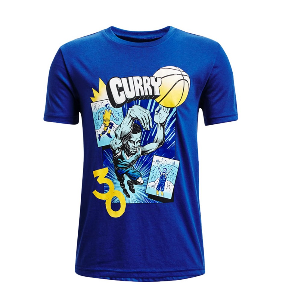 Under Armour Curry Comic Book Ss T-Shirt Μπλε - 1370280-400