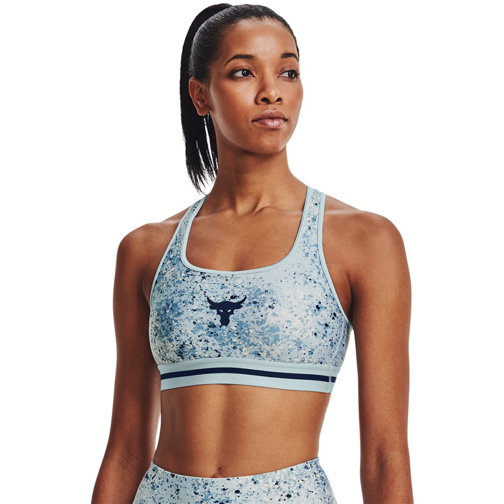Under Armour Women's Project Rock Printed Crossback Sports Bra - 1371365-478