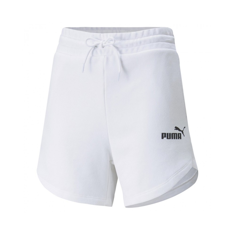 Puma Essentials High Waist Women's Shorts Λευκό - 848339-02
