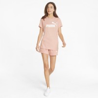 Puma ESS Logo Heather Tee Γυναικείο T-shirt με Στάμπα - 586876-63
