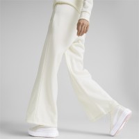 Puma ESS+ Embroidery Wide Pants Γυναικεία φόρμα παντελόνα εκρού - 670006-99