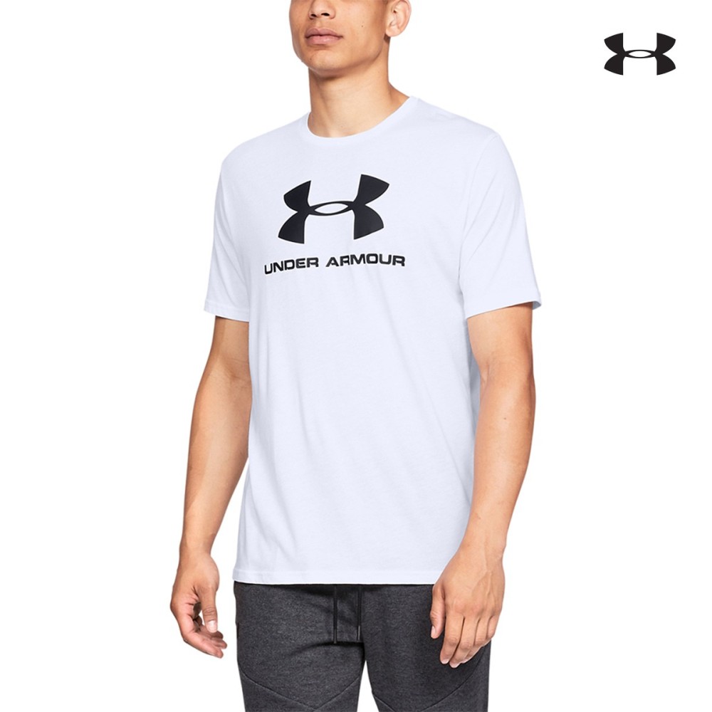 Under Armour Sportstyle Logo Ανδρικό Κοντομάνικο μπλουζάκι Λευκό - 1329590-100