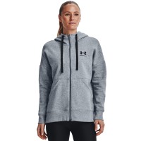 Under Armour Rival Fleece Fz Hoodie Γκρι Γυναικεία Ζακέτα με κουκούλα - 1356400-036