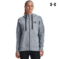 Under Armour Rival Fleece Fz Hoodie Γκρι Γυναικεία Ζακέτα με κουκούλα - 1356400-036