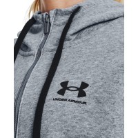 Under Armour Rival Fleece Fz Hoodie Γκρι Γυναικεία Ζακέτα με κουκούλα - 1356400-036