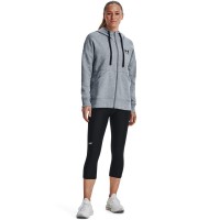 Under Armour Rival Fleece Fz Hoodie Γκρι Γυναικεία Ζακέτα με κουκούλα - 1356400-036