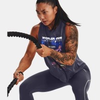 Under Armour Womens Project Rock Worldwide Tank Γυναικείο Αμάνικο T-shirt - 1373775-558