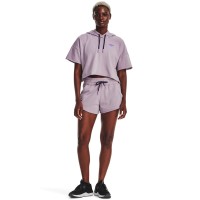 Under Armour Womens Project Rock Rival Terry Short Sleeve Hoodie Γυναικεία φούτερ με κουκούλα κοντομάνικη - 1376296-554