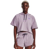 Under Armour Womens Project Rock Rival Terry Short Sleeve Hoodie Γυναικεία φούτερ με κουκούλα κοντομάνικη - 1376296-554