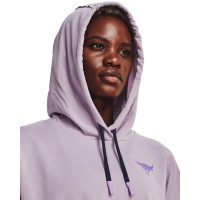 Under Armour Womens Project Rock Rival Terry Short Sleeve Hoodie Γυναικεία φούτερ με κουκούλα κοντομάνικη - 1376296-554