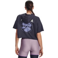 Under Armour Womens Project Rock Rival Terry Short Sleeve Hoodie Γυναικεία φούτερ με κουκούλα κοντομάνικη - 1376296-558