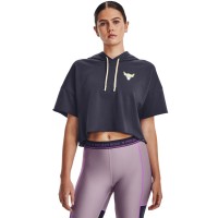 Under Armour Womens Project Rock Rival Terry Short Sleeve Hoodie Γυναικεία φούτερ με κουκούλα κοντομάνικη - 1376296-558