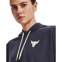 Under Armour Womens Project Rock Rival Terry Short Sleeve Hoodie Γυναικεία φούτερ με κουκούλα κοντομάνικη - 1376296-558