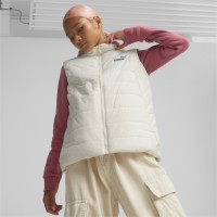 Puma ESS Padded Vest Γυναικείο Αμάνικο Μπουφάν Λευκό - 848941-65