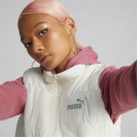 Puma ESS Padded Vest Γυναικείο Αμάνικο Μπουφάν Λευκό - 848941-65