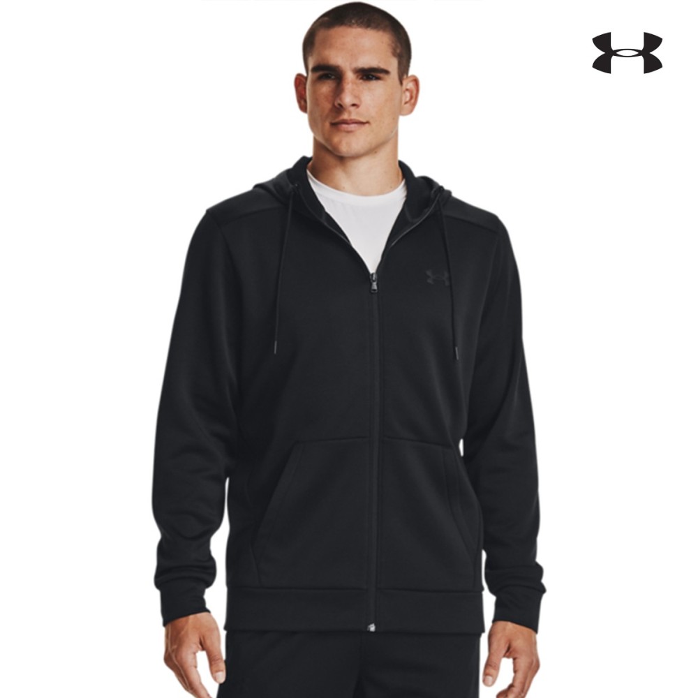 Under Armour Fleece FZ Hoodie Ανδρική Ζακέτα μαύρη - 1373357-001