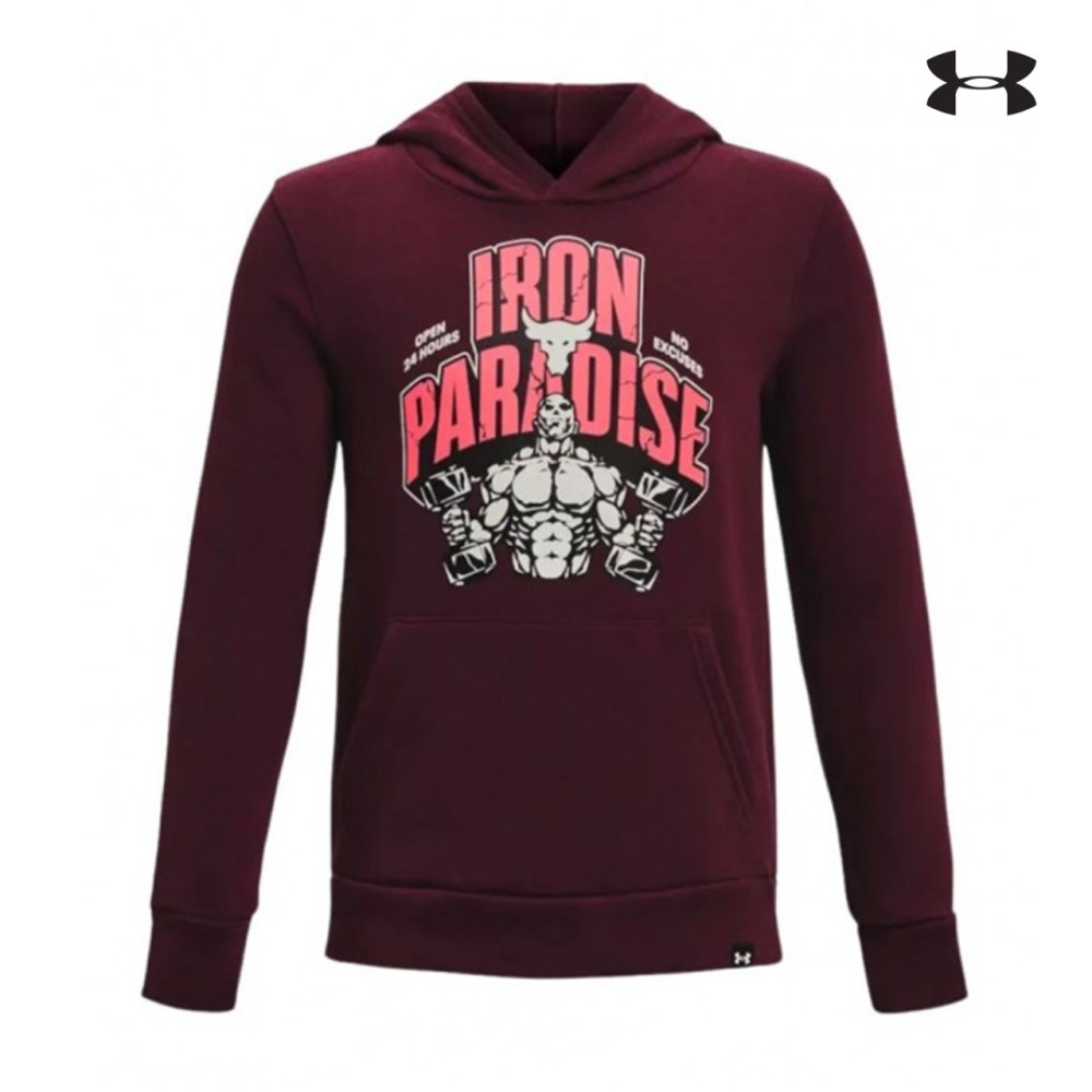 Under Armour Boys Project Rock Rival Fleece Home Gym Hoodie Παιδικό Φούτερ - 1373629-600