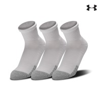 Under Armour Heatgear Quarter Αθλητικές Κάλτσες Λευκές 3 Ζεύγη - 1353262-100