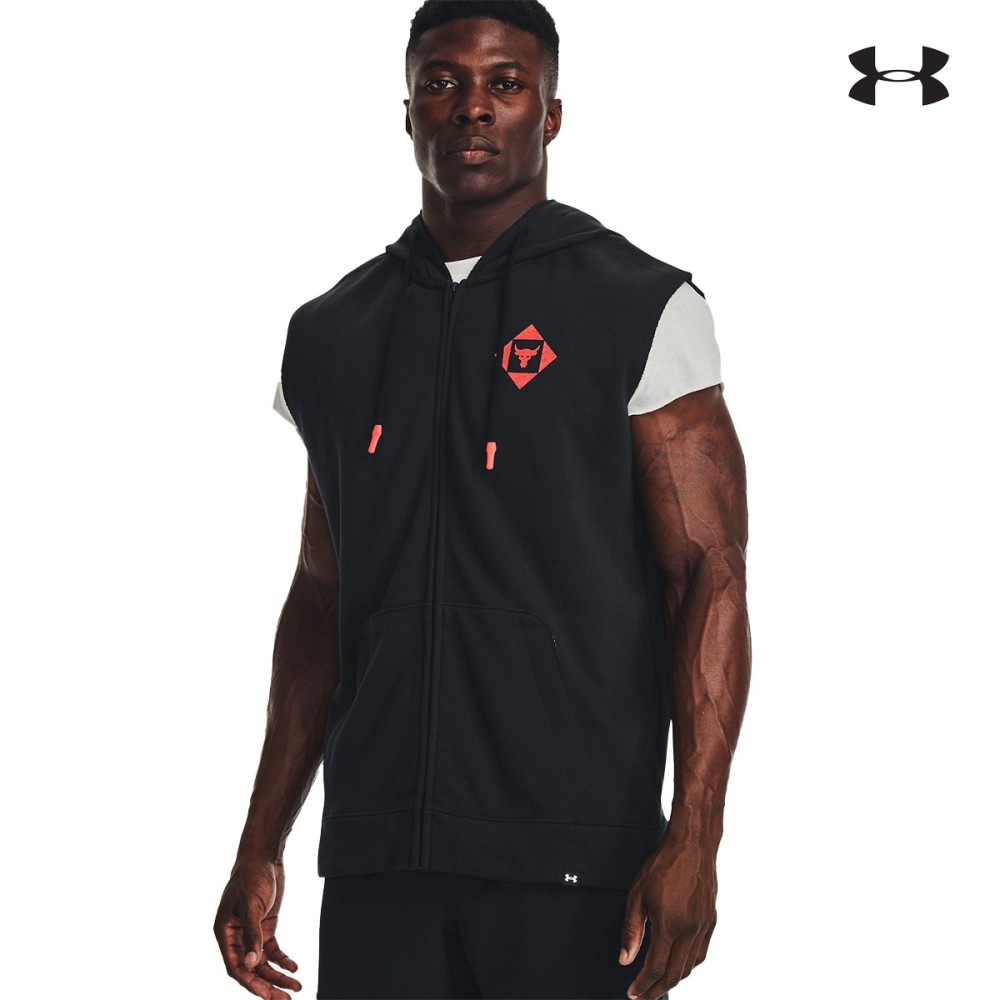 Under Armour Men's Project Rock Heavyweight Terry Sleeveless Full-Zip Hoodie Ανδρική Ζακέτα με κουκούλα - 1377434-001