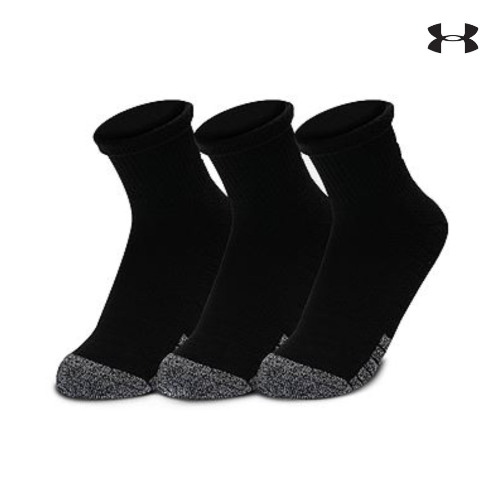 Under Armour Heatgear Quarter Αθλητικές Κάλτσες Μαύρες 3 Ζεύγη - 1353262-001