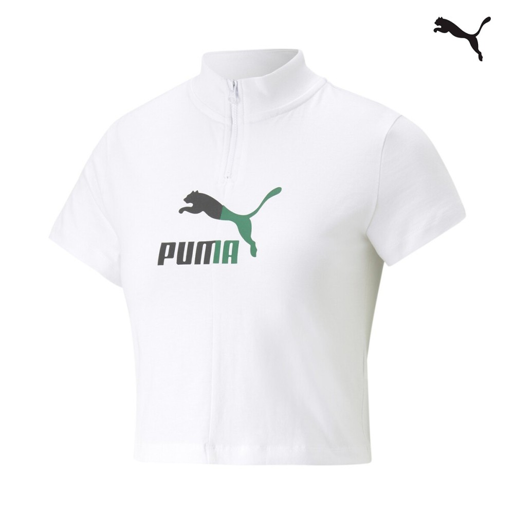Puma Γυναικείο T-shirt Crop top Classics Quarter-Zip Tee Women - 620257-02