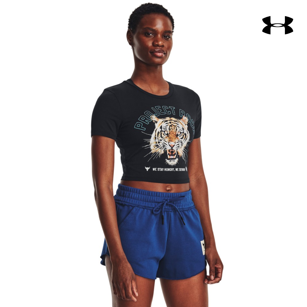 Under Armour Γυναικείο T-shirt Crop Top Womens Project Rock Stay Hungry Crop Short Sleeve - 1377458-001