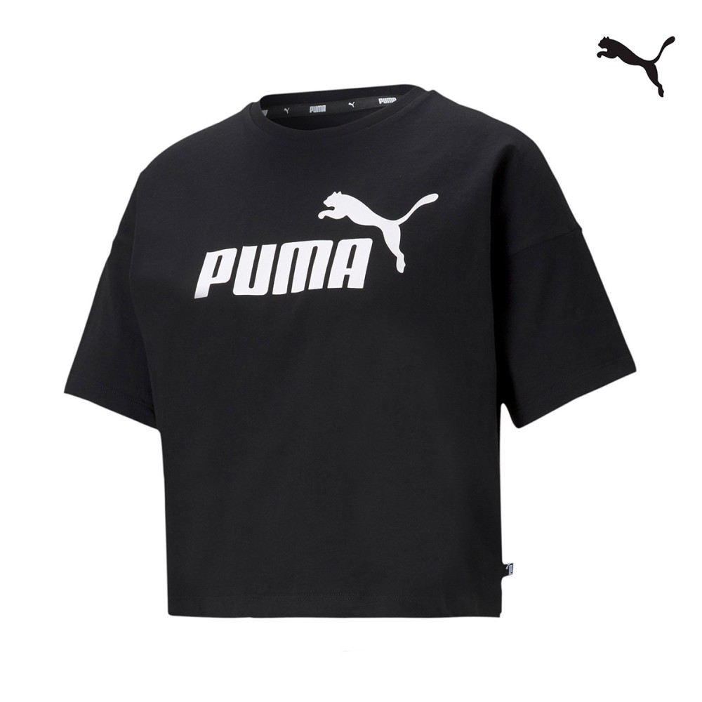 Puma Γυναικείο T-shirt Essentials Logo Cropped Tee Women - 586866-01