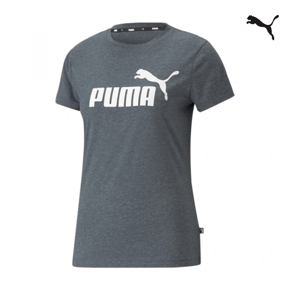 Puma ESS Logo Heather Tee Γυναικείο T-shirt με Στάμπα - 586876-92