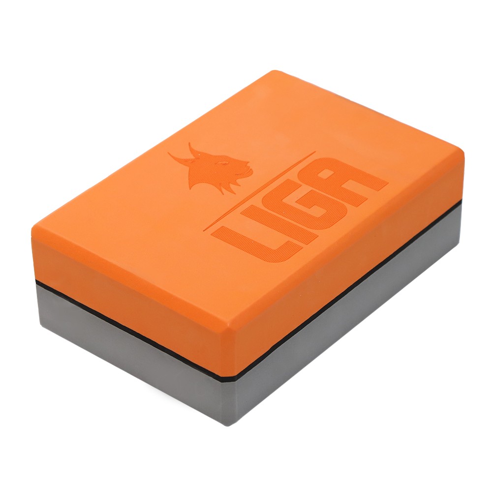 LIGASPORT Two-color Yoga block (Grey/Orange)