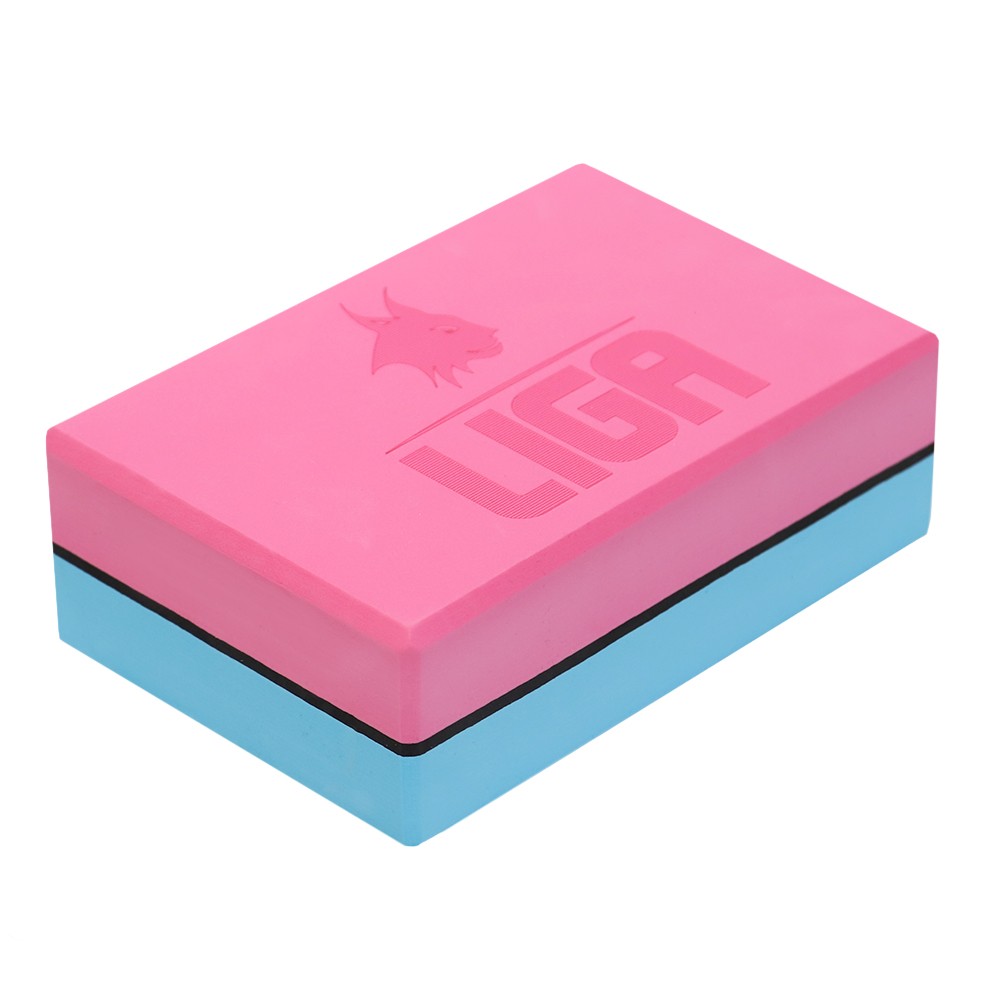 LIGASPORT Two-color Yoga block (Light Blue/Pink)