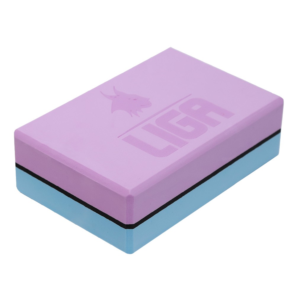 LIGASPORT Two-color Yoga block (Light Blue/Purple)