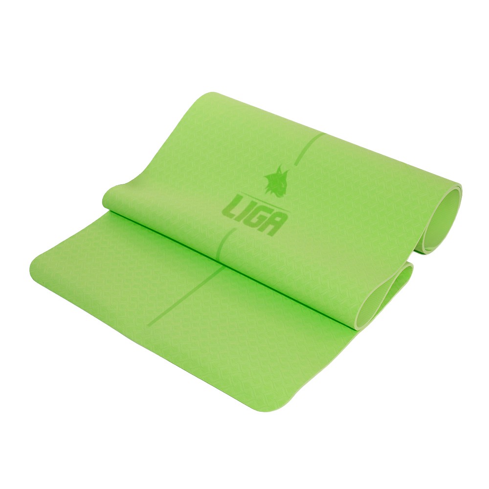 LIGASPORT Στρώμα yoga TPE yoga mat 183εκ.*61εκ.*0,6εκ (Green)