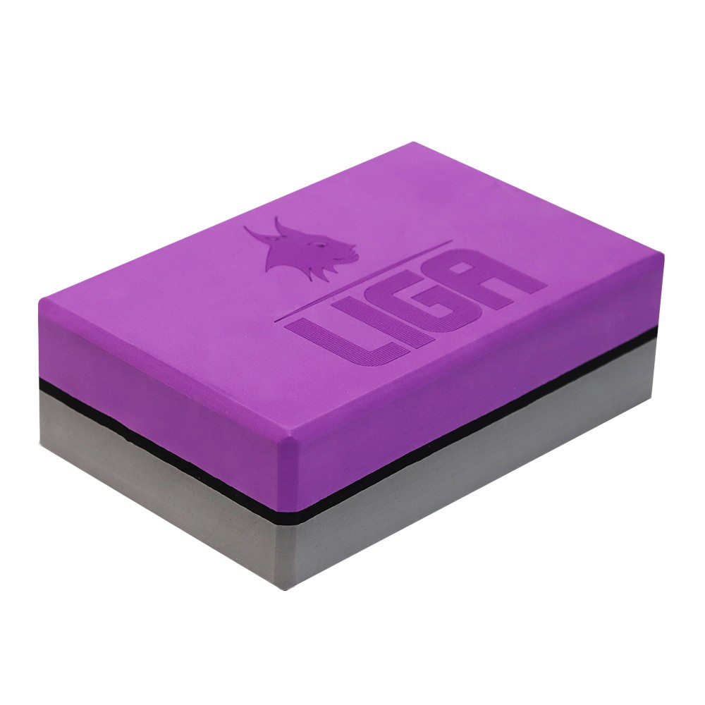 LIGASPORT Two-color Yoga block (Grey/Purple)