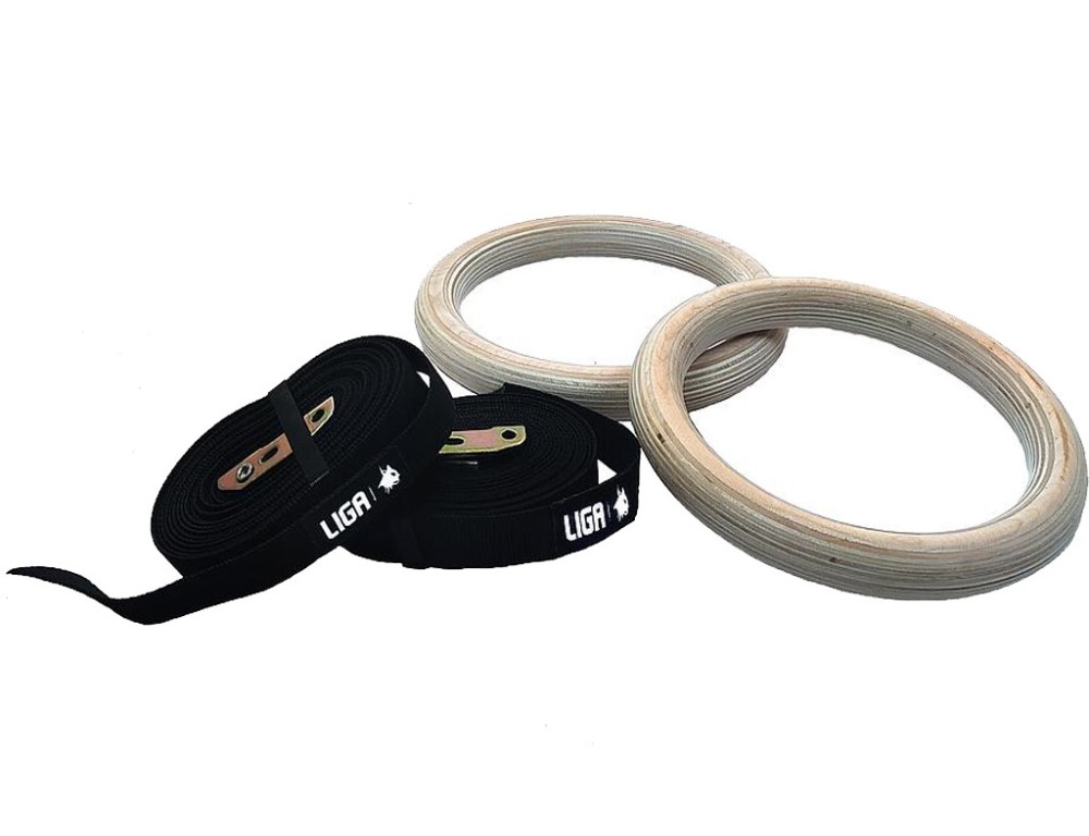 LIGASPORT Gymnastic Rings (wooden)