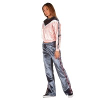 Champion Γυναικεία Φόρμα VELVET LOGO TAPE TRACK PANTS Blue - 112277