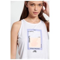 Bodytalk Γυναικείο αμάνικο crop top"SMUDGE" - 1231-905420-00200