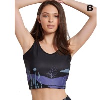 Bodytalk Γυναικείο αμάνικο crop top"CORALREEF" - 1231-905520-00100