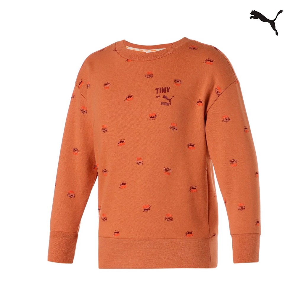 Puma Παιδικό Φούτερ Tinycottons X Aop Crew Neck Sweatshirt Youth Boys Orange - 533993-05