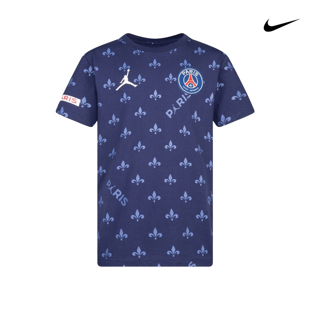 Nike Παιδικό κοντομάνικο μπλουζάκι Jordan Jr Psg Bars T-Shirt Blue - 95A568-U90