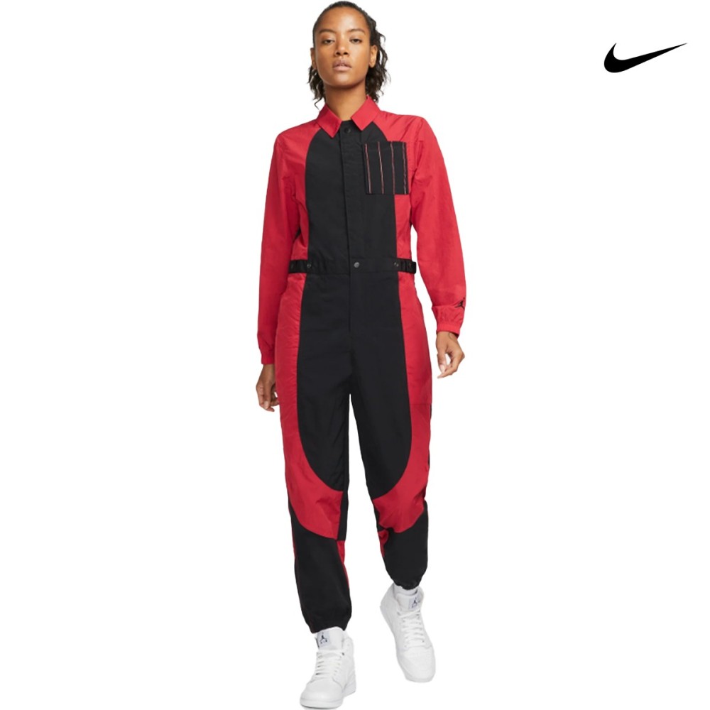 Nike Γυναικεία Ολόσωμη Φόρμα Jordan Women Essentials Flightsuit Black/Red - DJ2626-636